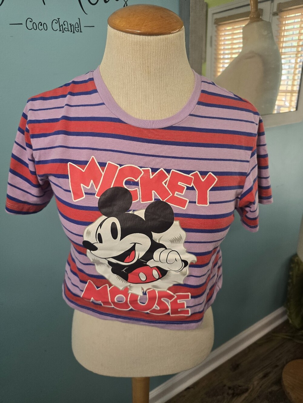 Mickey Mouse Purple Stripe Baby Tee